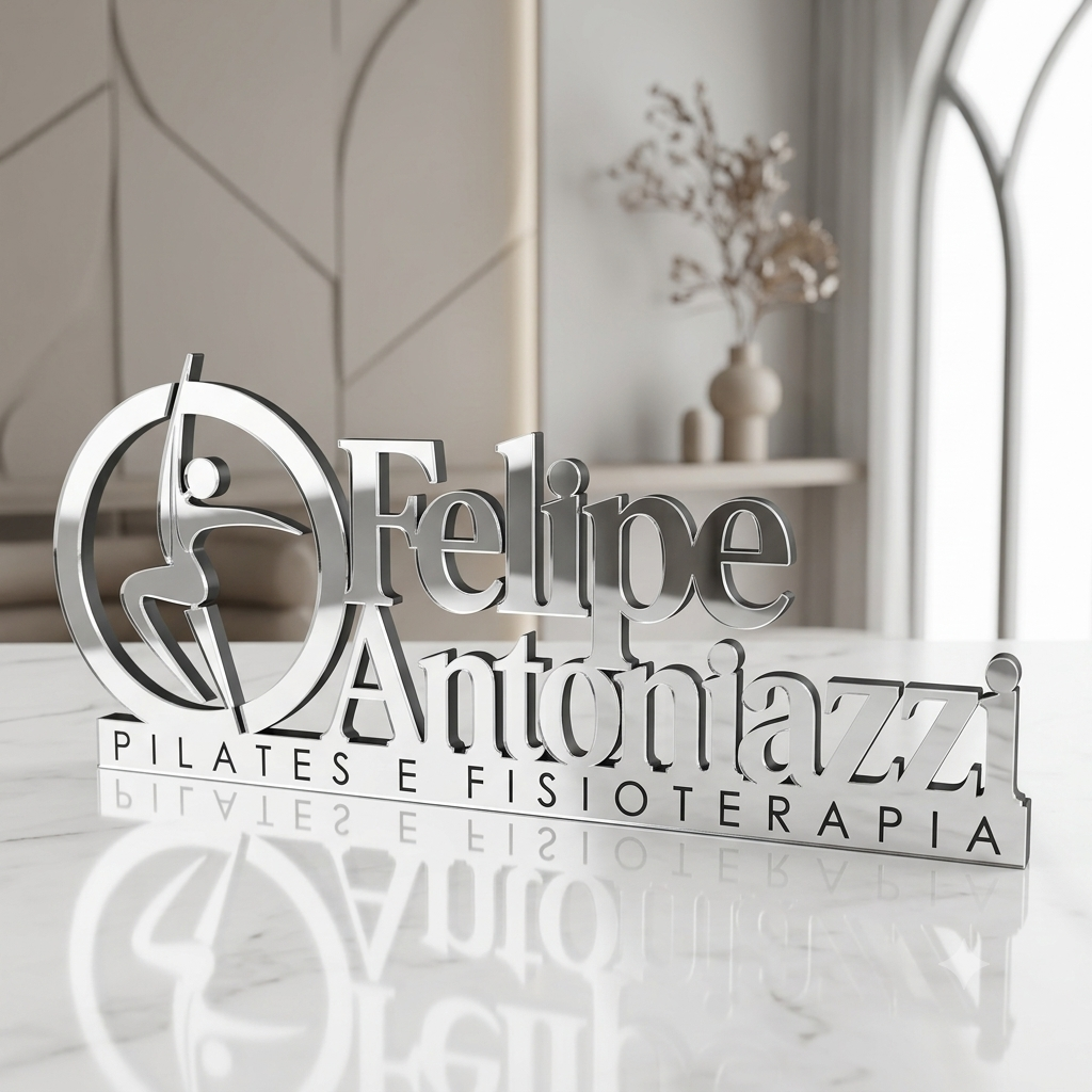 Letreiro de mesa em acrílico personalizado para fisioterapeutas e clínicas de fisioterapia. Ideal para recepções e consultórios. Produção com corte a laser.