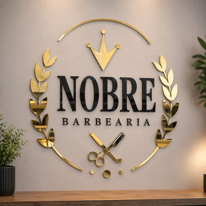 Letreiro de parede redondo em acrílico personalizado. Ideal para empresas, lojas, recepções, escritórios, consultórios, clínicas e também para ambientes residenciais.