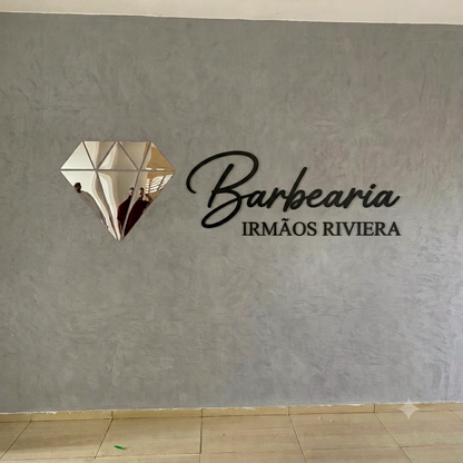 Letreiro de parede retangular em acrílico 50x50cm personalizado. Ideal para empresas, lojas, recepções, escritórios, consultórios, clínicas e também para ambientes residenciais.