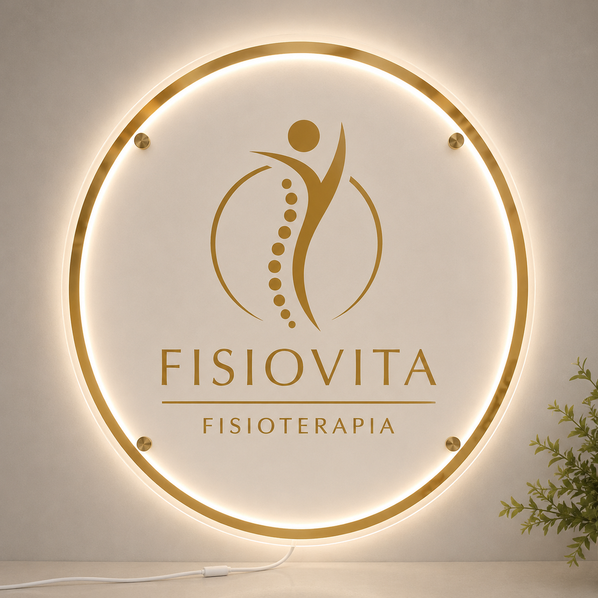 Placa Neon LED personalizada 60x60 cm em acrílico. Ideal para empresas, lojas, clínicas, recepções e ambientes modernos. Personalize com sua marca ou arte.