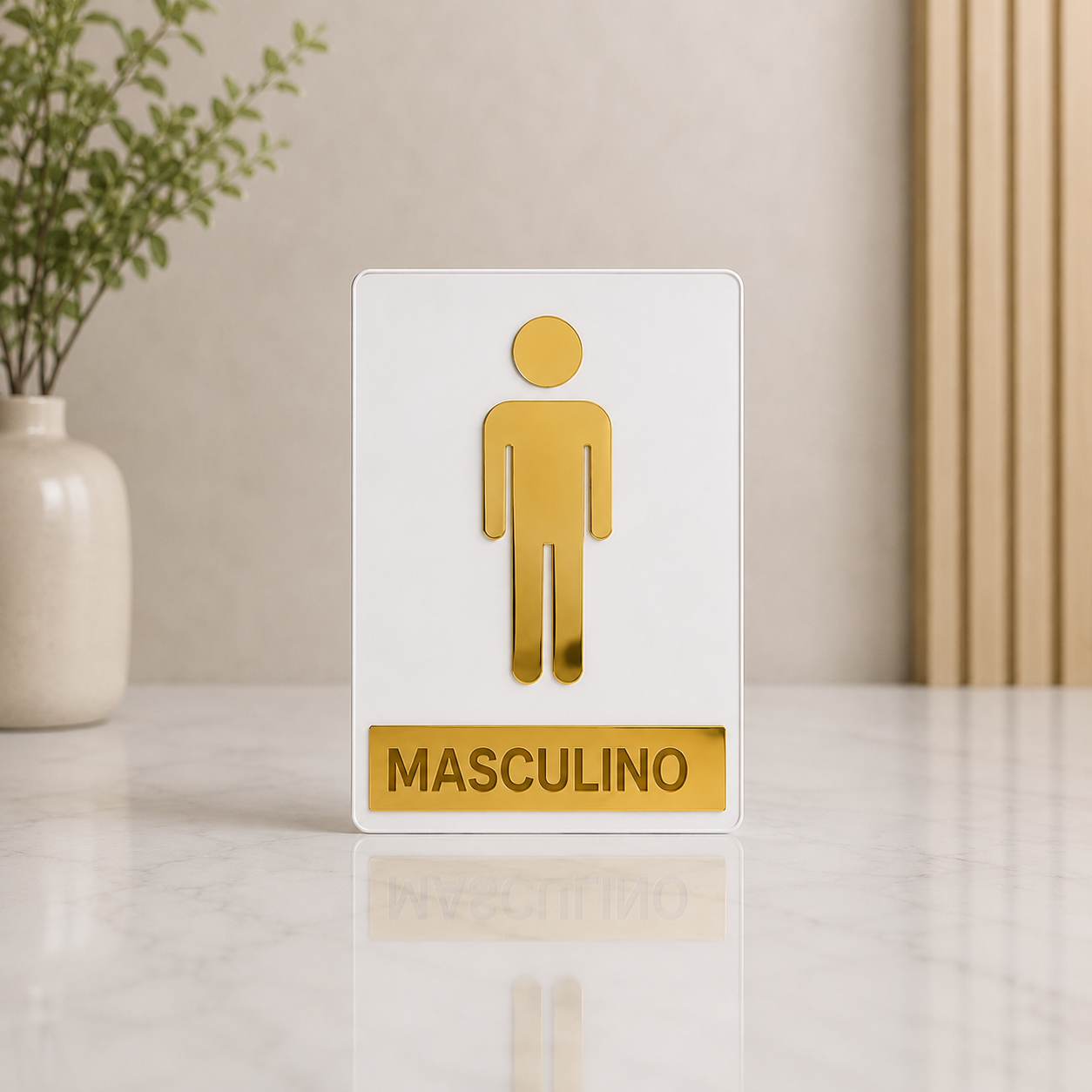 Placa de porta para banheiro 20x15cm cm em acrílico personalizado. Ideal para clínicas, empresas, consultórios, lojas e outros ambientes profissionais.