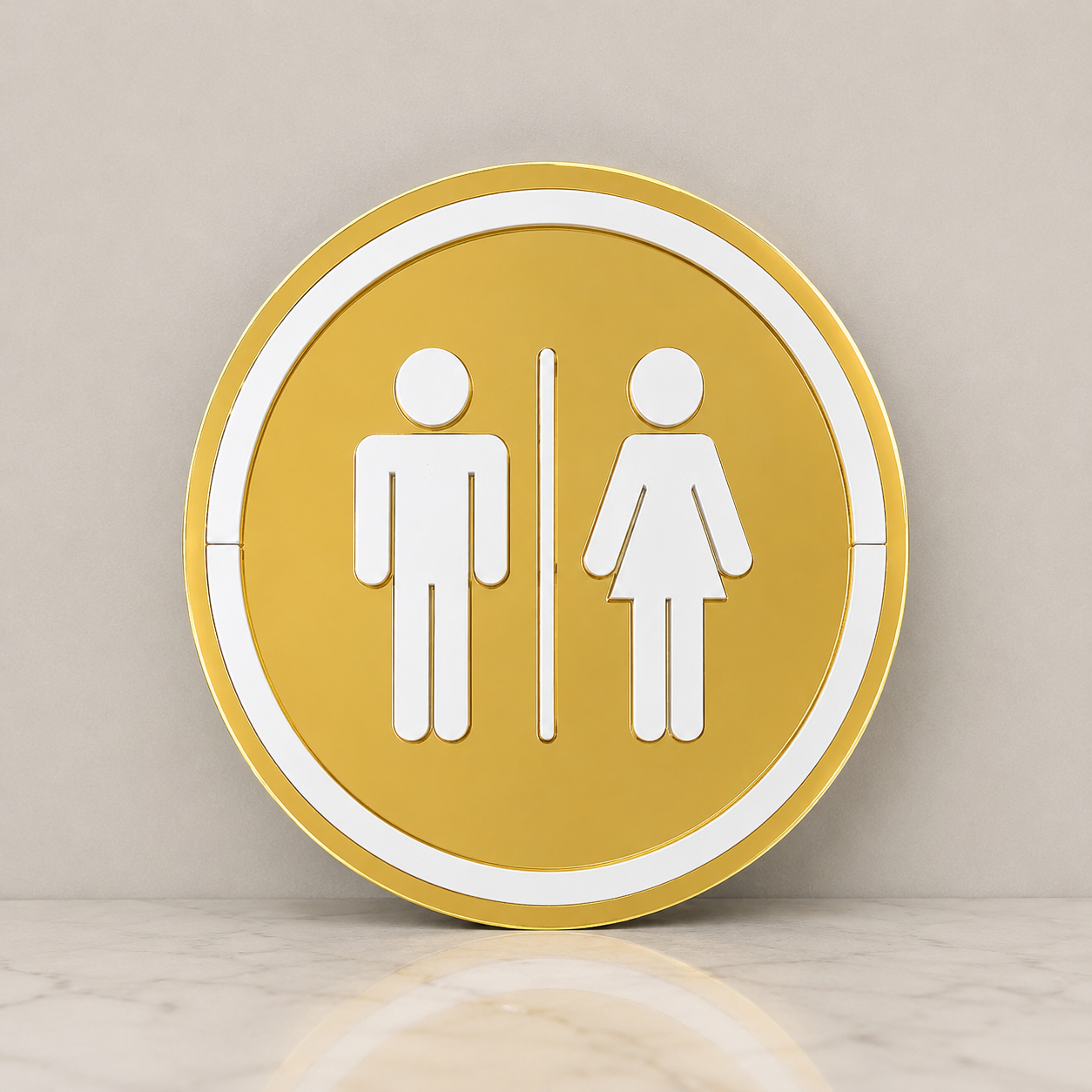 Placa de porta para banheiro 20x20 cm em acrílico personalizado. Ideal para clínicas, empresas, consultórios, lojas e outros ambientes profissionais.