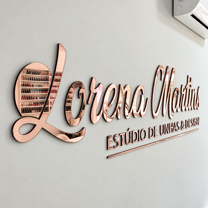 Letreiro de parede retangular em acrílico personalizado. Ideal para empresas, lojas, recepções, escritórios, consultórios, clínicas e também para ambientes residenciais.